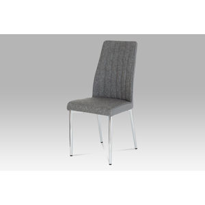 Jídelní židle šedá látka + koženka / chrom DCH-352 GREY2