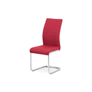 Jídelní židle, červená látka, kov chrom DCH-455 RED2