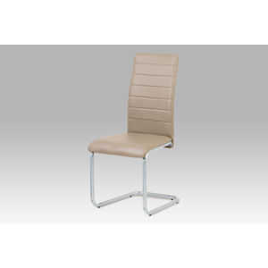 Jídelní židle DCL-102 CAP, koženka cappuccino/šedý lak