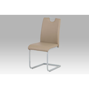 Jídelní židle DCL-121 CAP, koženka cappuccino/šedý lak