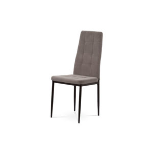 Jídelní židle, lanýžová sametová látka, kovová čtyřnohá podnož, černý matný lak DCL-395 LAN4