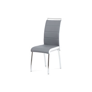 Jídelní židle DCL-403 GREY, koženka šedá/bílý bok