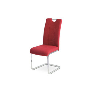 Jídelní židle - červená látka, kovová chromovaná podnož DCL-404 RED2