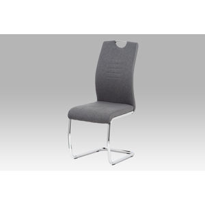 Jídelní židle DCL-405 GREY2, šedá látka/ekokůže/chrom