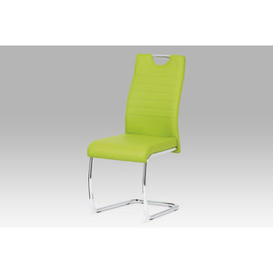 Jídelní židle, koženka zelená / chrom DCL-418 LIM