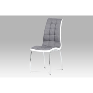 Jídelní židle, látka šedá / chrom DCL-420 GREY2