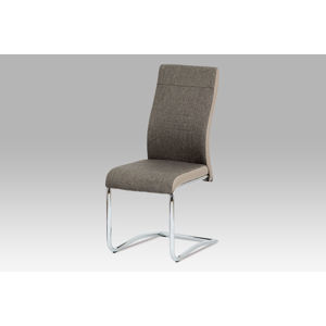 Jídelní židle DCL-428 LAN2, lanýž látka/koženka/chrom