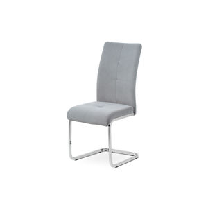 Jídelní židle - stříbrná sametová látka, kovová chromovaná podnož DCL-440 SIL4