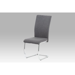 Jídelní židle DCL-455 GREY2, šedá látka/šedá ekokůže/chrom