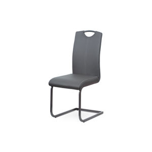 Jídelní židle PHAMONG, šedá ekokůže/šedý kov