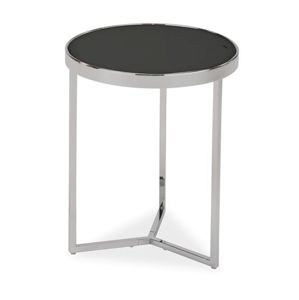 Konferenční stolek SILVANO 1, kov/černé sklo