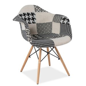 Jídelní židle DENIS B, patchwork-černá/bílá
