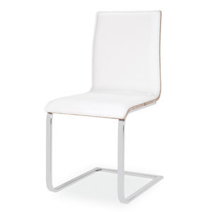 Jídelní čalouněná židle H-690, bílá/dub sonoma