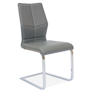 Jídelní čalouněná židle H-422, šedá/bílý lak