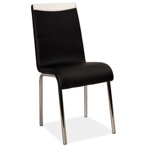 Jídelní čalouněná židle H-161, černá/bílá