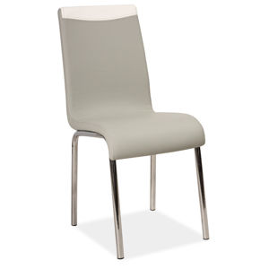 Jídelní čalouněná židle H-161, šedá/bílá