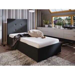 Čalouněná postel DANGELO 1 90x200 cm, černá látka