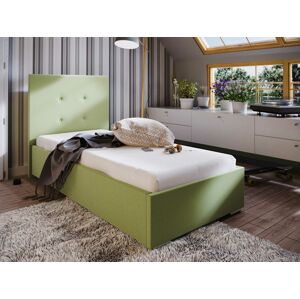 Čalouněná postel DANGELO 1 90x200 cm, zelená látka