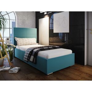 Čalouněná postel DANGELO 4 90x200 cm, modrá látka