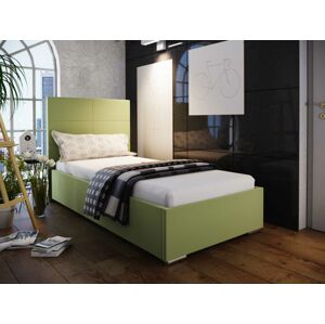 Čalouněná postel DANGELO 4 90x200 cm, zelená látka