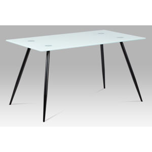 Jídelní stůl, mléčné sklo + nohy černý lak  GDT-113 WT