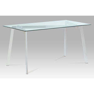 Jídelní stůl 150x80, čiré sklo / chrom, GDT-510 CLR