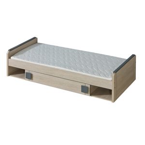 GIMMI, postel s úložným prostorem G13 bez matrace, dub santana/šedá