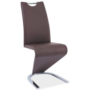 Jídelní čalouněná židle H-090, hnědá/chrom