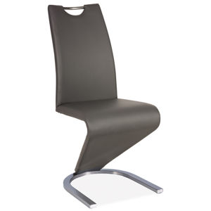 Jídelní čalouněná židle H-090, šedá/ocel