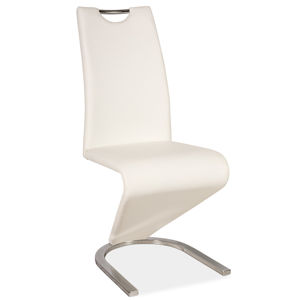 Jídelní čalouněná židle SAVINO, bílá/chrom