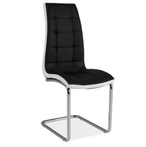Jídelní čalouněná židle H-103, černá/bílá