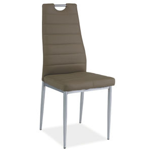 Jídelní čalouněná židle H-260, tmavě béžová/chrom