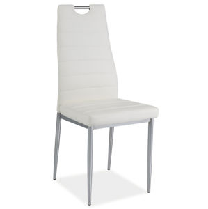 Jídelní čalouněná židle H-260, bílá/chrom