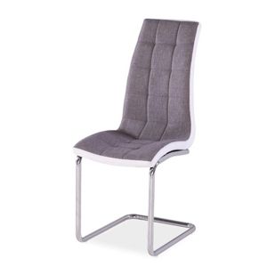 Jídelní čalouněná židle H-103, šedá/bílá