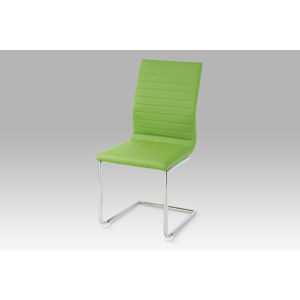 Jídelní židle HC-038-1 GRN, chrom / koženka zelená