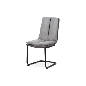 jídelní židle - látka světle / tmavě šedá, kovová podnož, černý matný lak HC-041 GREY2