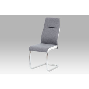 Jídelní židle HC-238 GRW2, šedá látka / bílá koženka