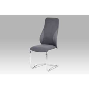 Jídelní židle HC-292 GREY2, koženka šedá / chrom