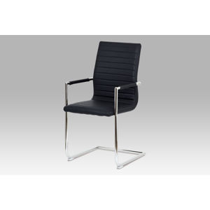 Konferenční židle HC-349 BK, černá koženka / chrom