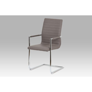 Konferenční židle HC-349 COF1, coffee koženka / chrom