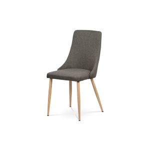 Jídelní židle, coffee látka, kovové nohy, dekor dub HC-355 COF2