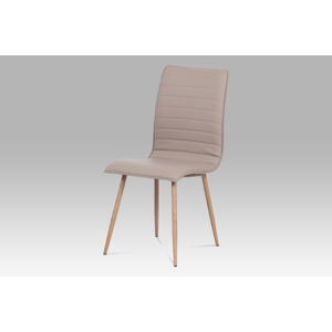 Jídelní židle HC-368 LAN, lanýžová koženka/kov (dekor dub)