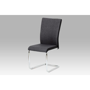 Jídelní židle HC-369 GRBK2, šedá látka + černá koženka  / chrom