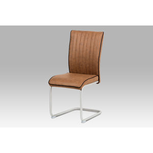Jídelní židle HC-393 BR3,  imitace broušené kůže/broušený nerez