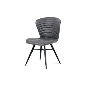 Jídelní židle ICROLEP, šedá látka/kov černý mat