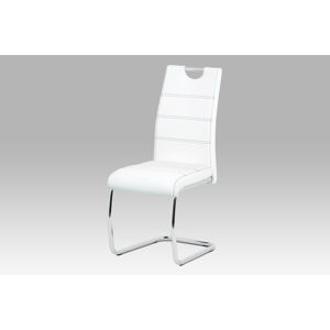 Jídelní židle HC-481 WT, bílá/chrom