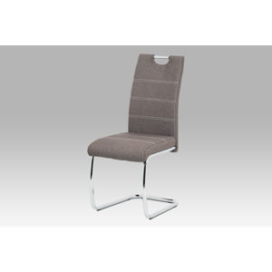 Jídelní židle HC-482 COF2, hnědá látka/chrom