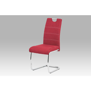 Jídelní židle HC-482 RED2, červená látka/chrom