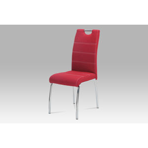 Jídelní židle HC-486 RED2, červená látka/chrom