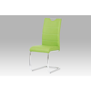 Jídelní židle, chrom / koženka zelená HC-581 LIM1